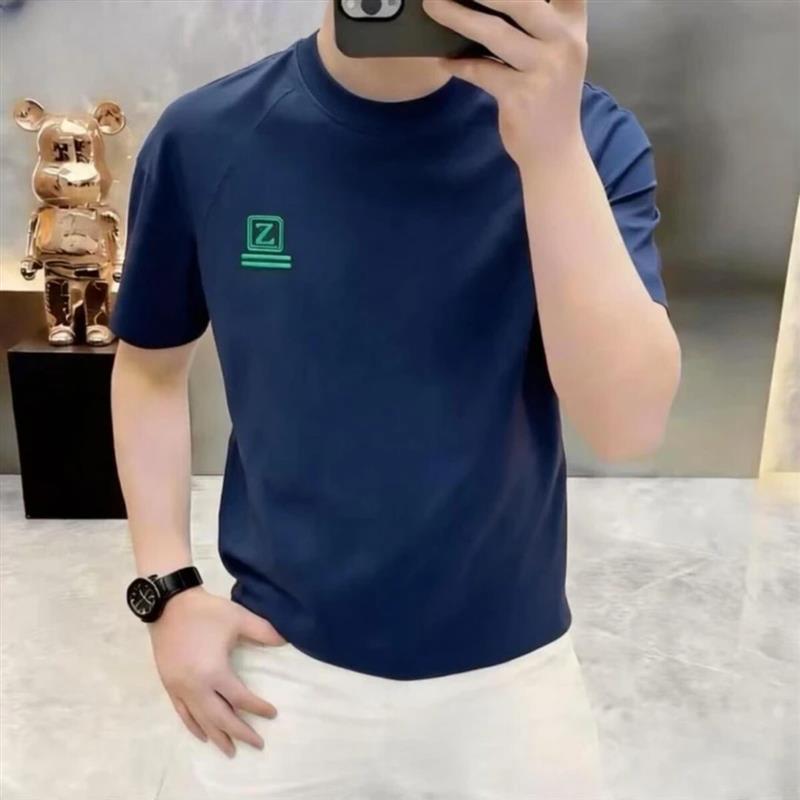 牧梵精品服饰2夏季新款男士潮流帅气时尚休闲百搭痞帅圆领短袖T恤