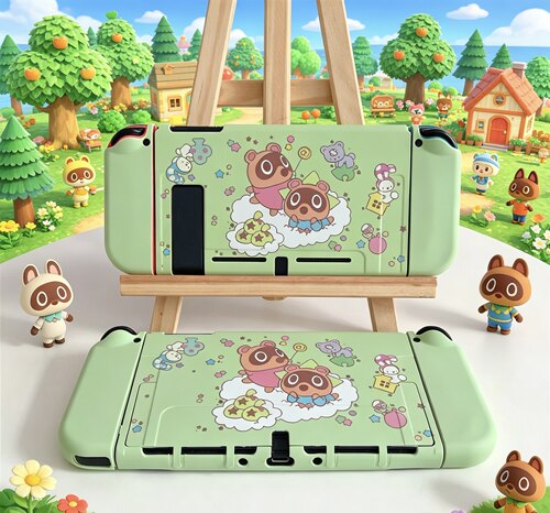卡通动物之森适用任天堂Switch壳硅胶分体游戏机OLED保护套软NS包