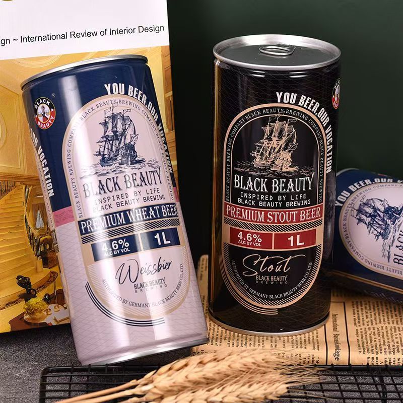 德国工艺进口原料罐装全麦白啤精酿啤酒1L*2大桶黑啤整箱批发清仓