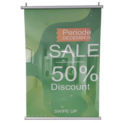 商场网格布半透明展厅悬挂吊旗