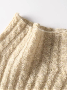 闪闪的半高领女立体绞花纯羊毛衫基础百搭纯色带金银线短款上衣