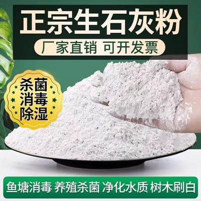 生石灰粉50斤消毒杀菌防虫净化水质改良土壤树木刷白防霉除湿块