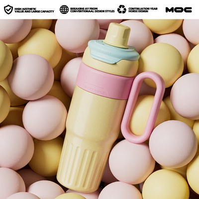 moc冰霸杯大容量陶瓷内胆保温杯女生礼物直饮吸管杯巨无霸水杯子