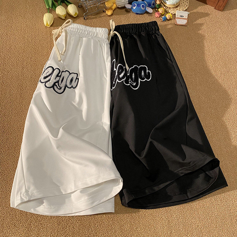 2023潮牌嘻哈字母刺绣运动短裤夏季休闲五分裤K3072-P32控45平铺,男装休闲裤,电商B245A