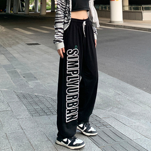ins潮高街街舞hiphop百搭束脚嘻哈休闲宽松运动卫裤K2082P35女类图片