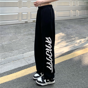 春秋宽松阔腿直筒卫裤哈伦裤高街休闲运动裤子潮K2074-P35女类图片