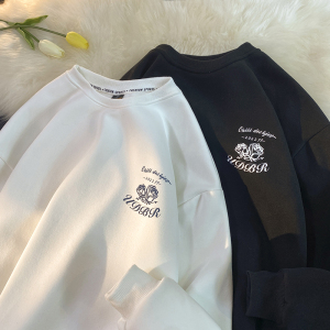 300克纯华高街嘻哈大码外套玫瑰花卫衣B262-W8053-P43控58图片