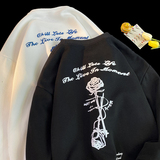 高街嘻哈大码外套玫瑰花卫衣260克仿鱼鳞W8053-P35控48女类，女装卫衣/绒衫，电商B245A