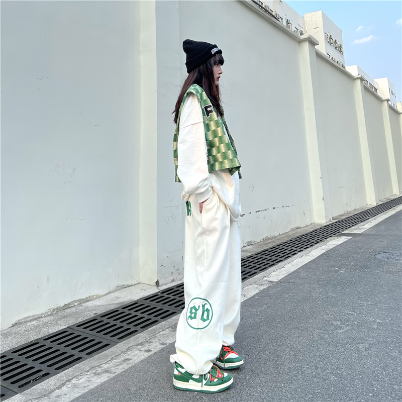 嘻哈高街爵士街舞宽松束脚卫裤印花欧美ins潮运动裤K2080P39女类，女装休闲裤，电商B245A