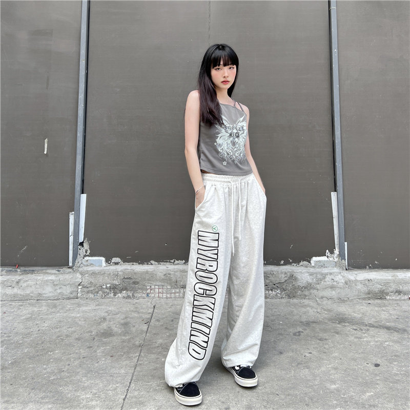 ins潮嘻哈街头风运动裤宽松束脚裤春秋显瘦高街卫裤K2076-P35女类图片