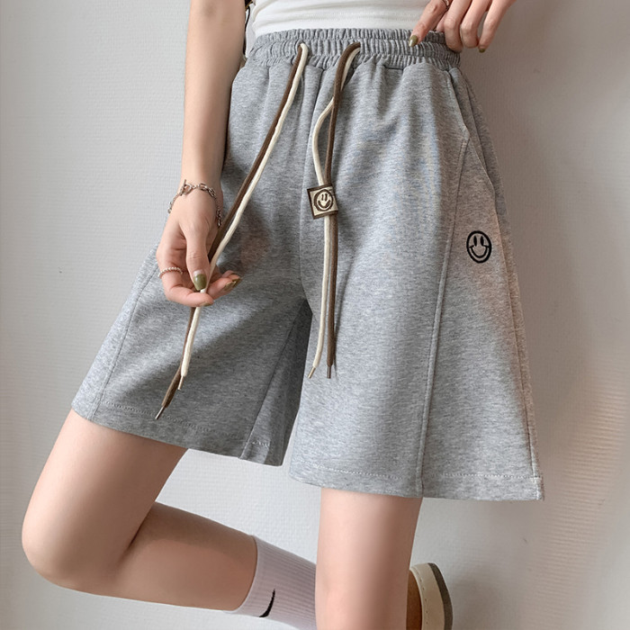 女款K3106-P28仿棉斜纹运动短裤休闲裤夏宽松阔腿五分热裤,女装休闲裤,电商B245A