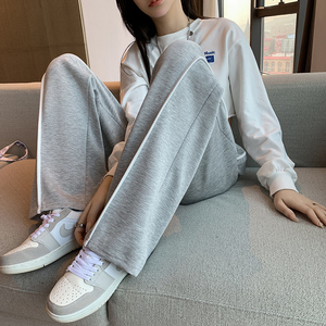 2023潮ins高街阔腿卫裤运动裤直筒宽松设计感小众裤子K2043-P38图片