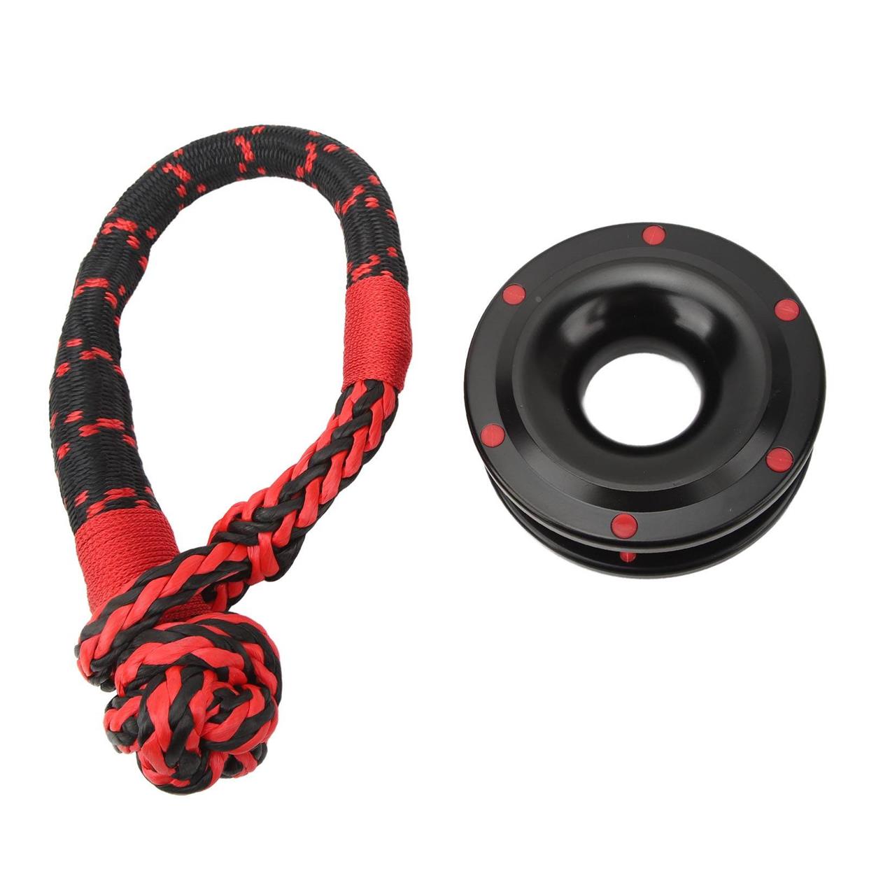 瘩绳绳扣越野救援绞盘 动滑轮铝滑轮改装 拖车钩毒蜘蛛坦克拖车绳