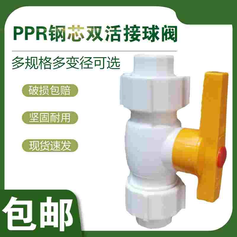 PPR钢芯双活接球阀20 25 32ppr阀门截止开关闸阀热熔塑料开关接头