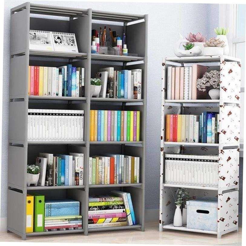 不锈钢书架小书架简易置物架书柜墙上桌面收纳架落地办公室家用