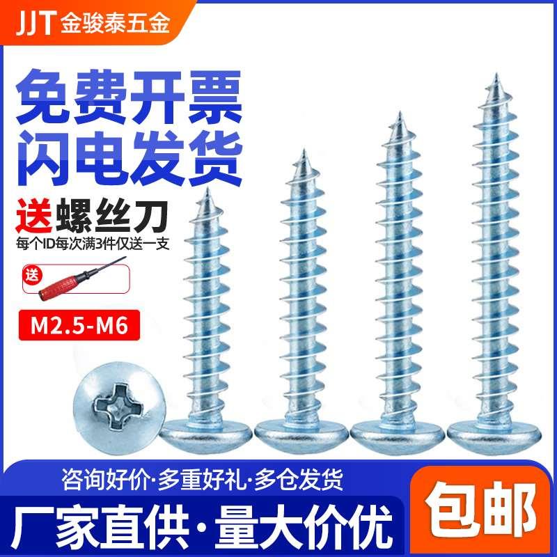 M2.5M3M4M5M6PA圆头十字自攻螺丝镀蓝锌加硬盘头螺钉6x8x10x20x60