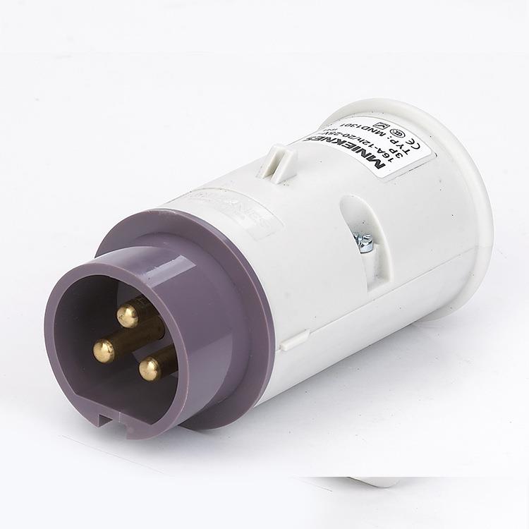 国曼电气MNIEKNES单相三芯16A低压25V防水工业插头欧标MND1301