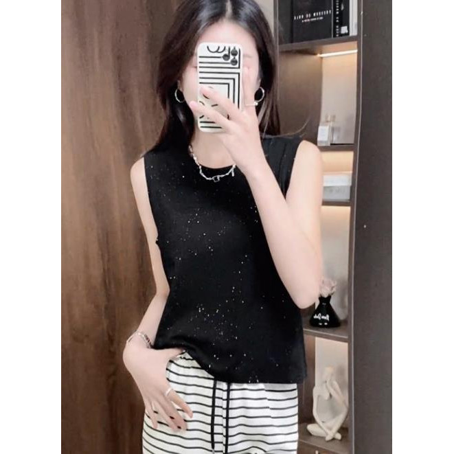 春夏薄款2026宽松时尚独特漂亮小衫外穿满天星闪亮内搭打底背心女