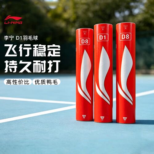 Lining/李宁羽毛球D1耐打防风D6飞行稳定D3S比赛专用D8训练鸭毛球