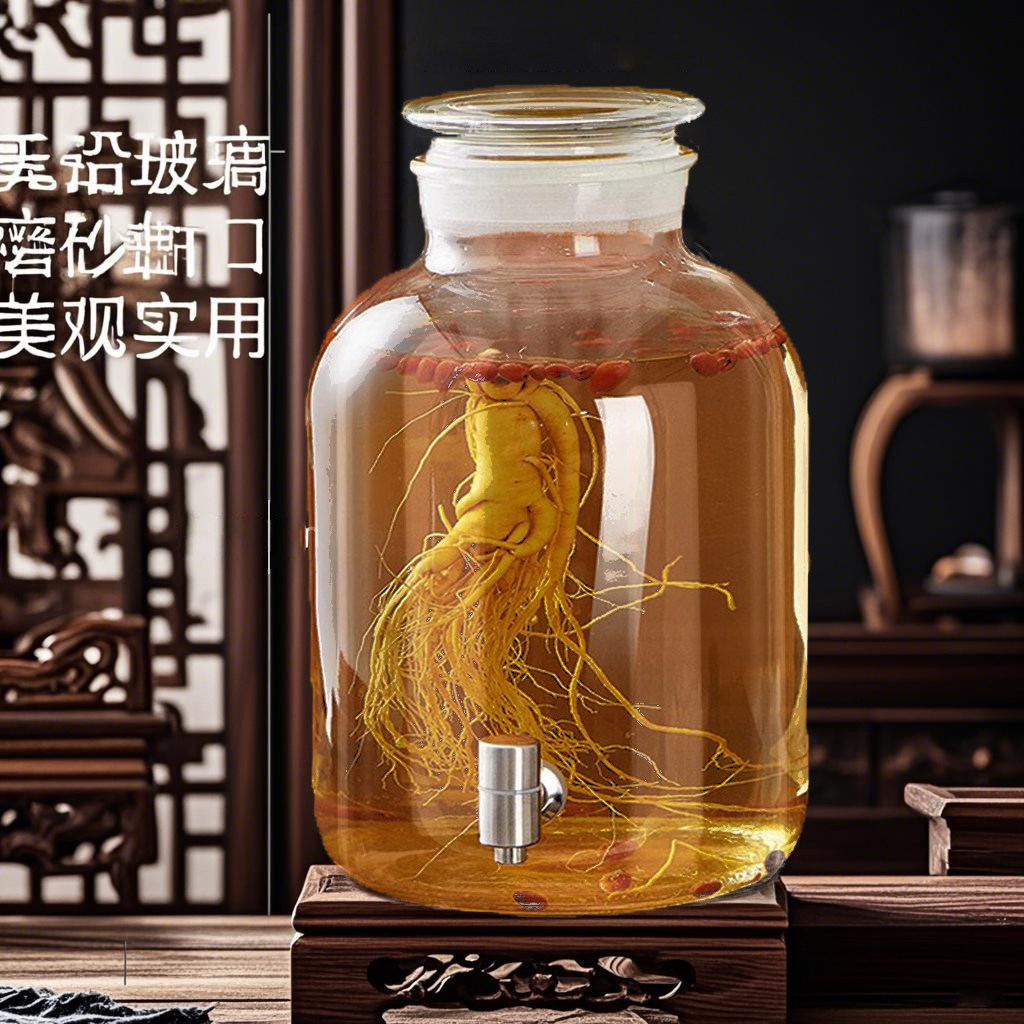 泡酒专用酒瓶商用密封广口磨砂口玻璃瓶40斤50斤玻璃泡酒罐清仓
