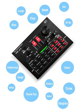 V8X PRO Audio Mixer Live Sound Card Bluetooth USB BM80.0 Mic
