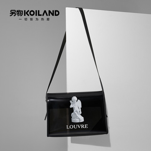 另物KOILAND 卢浮宫博物馆丘比特果冻包大容量简约透明单肩斜挎包