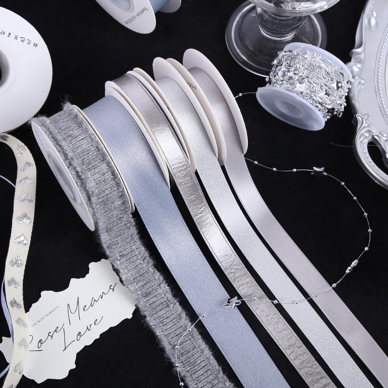 圣诞高级银灰色系丝带创意花艺礼品盒蝴蝶结绑带手工diy包装材料,鲜花速递/花卉仿真/绿植园艺,花艺缎带,淘宝优惠券,粉丝福利购,淘宝优惠卷