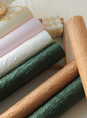 手工石纹肌理纸皱纹纸 高档褶皱鲜花包装纸花艺资材礼物diy材料