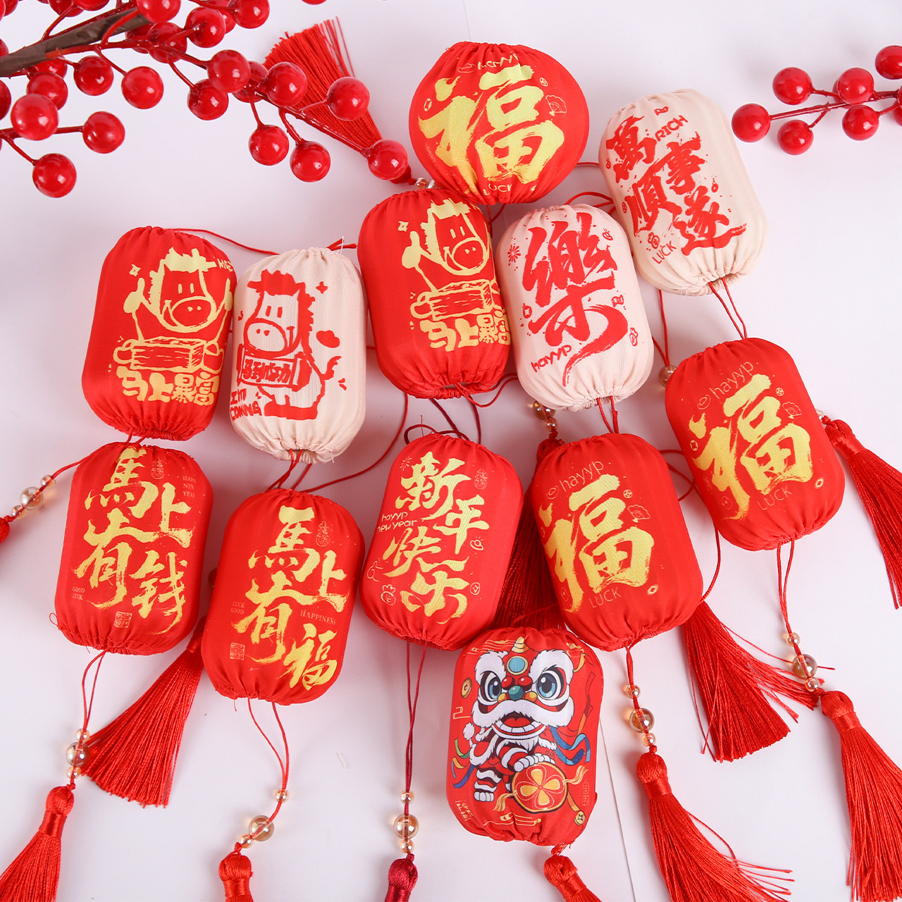 马年春节过年装饰挂件喜庆布艺小灯笼新年挂饰年宵花氛围装饰材料,节庆用品/礼品,灯笼,淘宝优惠券,粉丝福利购,淘宝优惠卷