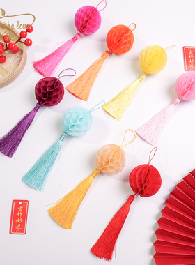 年宵花装饰小灯笼 福桶装饰挂件 油塑纸小红灯笼新款挂饰元旦挂件