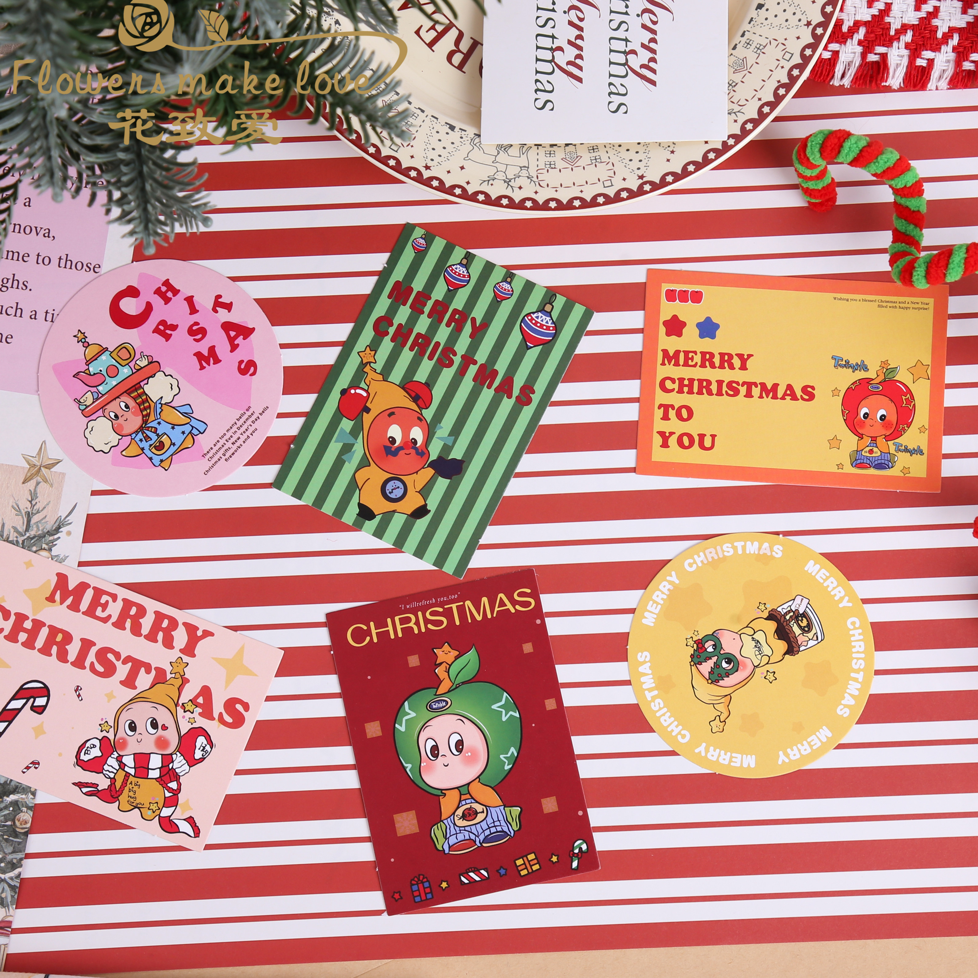 圣诞节暖心童话新款花艺卡片礼品diy装饰童趣贺卡明信片吊牌,节庆用品/礼品,贺卡/卡片,淘宝优惠券,粉丝福利购,淘宝优惠卷