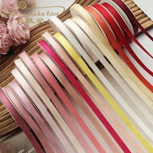 1cm双面涤棉丝带 高档马卡龙色系消光花艺包装绑带礼品包装手工DY