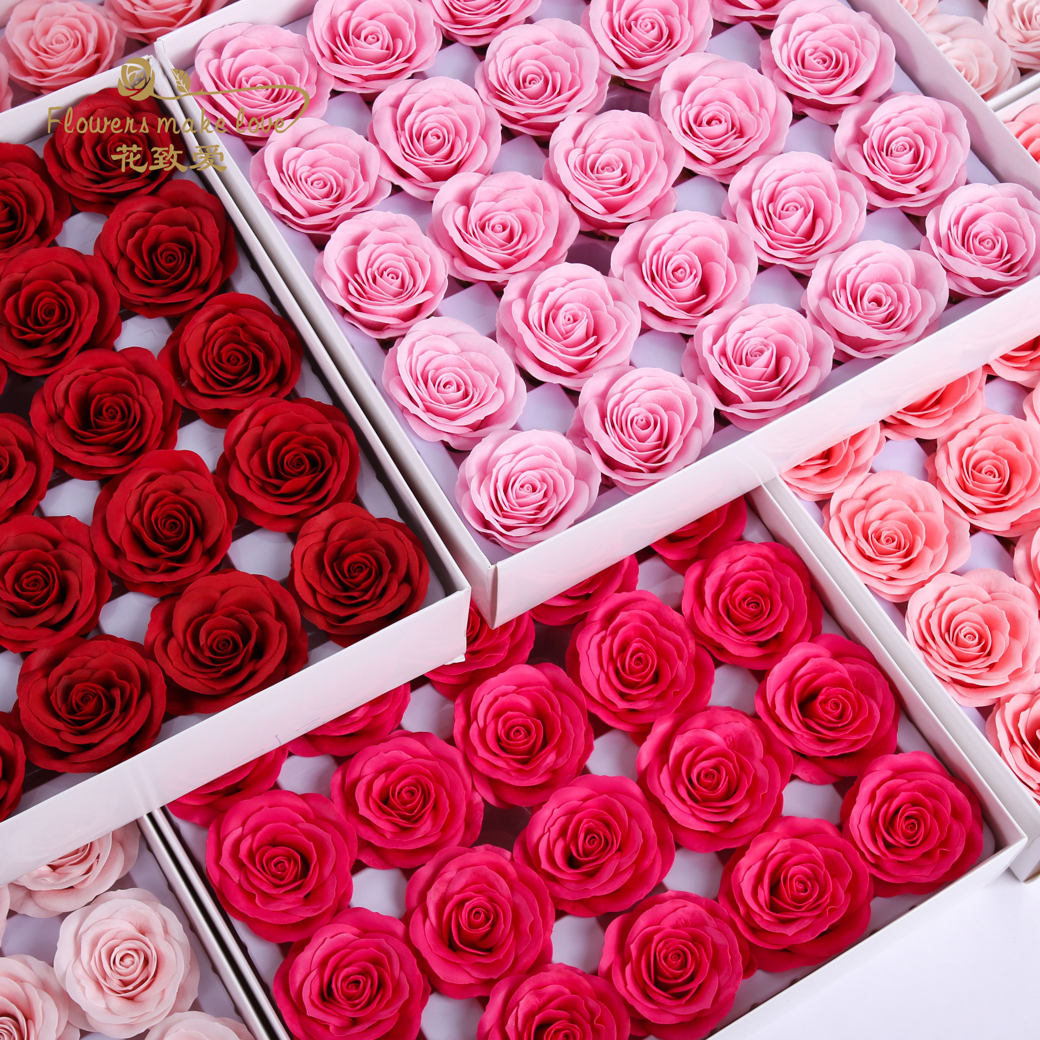 苏醒玫瑰香皂花头永生花香薰花肥皂花圣诞节礼物花束礼盒diy材料