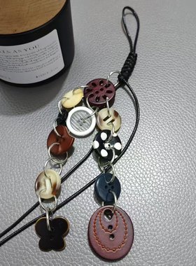 Pbpr原创中古vintage小众复古设计纽扣包挂件配饰钥匙扣挂件