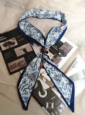 Pbpr法式植物雪美人领巾2025款新品小众百搭丝巾系脖巾围巾颈饰