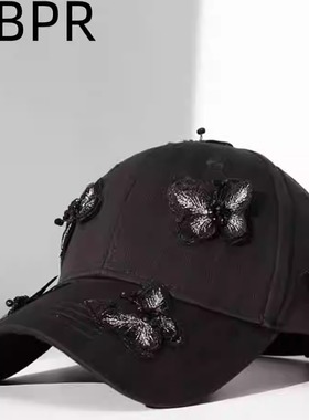 【蝶韵】PBPR棒球帽女款2025冬季珍珠蝴蝶鸭舌帽遮阳帽防晒帽子