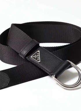 PBPR P家高质量尼龙三角标编织带3.2cn男女同款时尚休闲百搭腰带