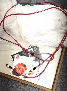 PBPR爆款红色高级感连衣裙腰绳配饰时尚百搭配连衣裙腰绳