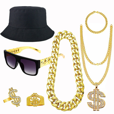 热卖嘻哈浮夸朋克美金合金项链