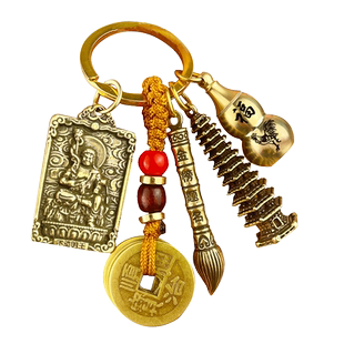 纯铜十三层文昌塔挂件吊坠金榜题名文昌笔学生生肖钥匙扣高考礼物
