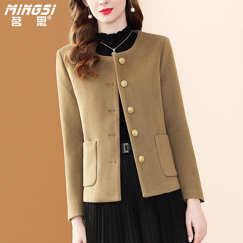 小个子毛呢秋冬通勤显瘦外套