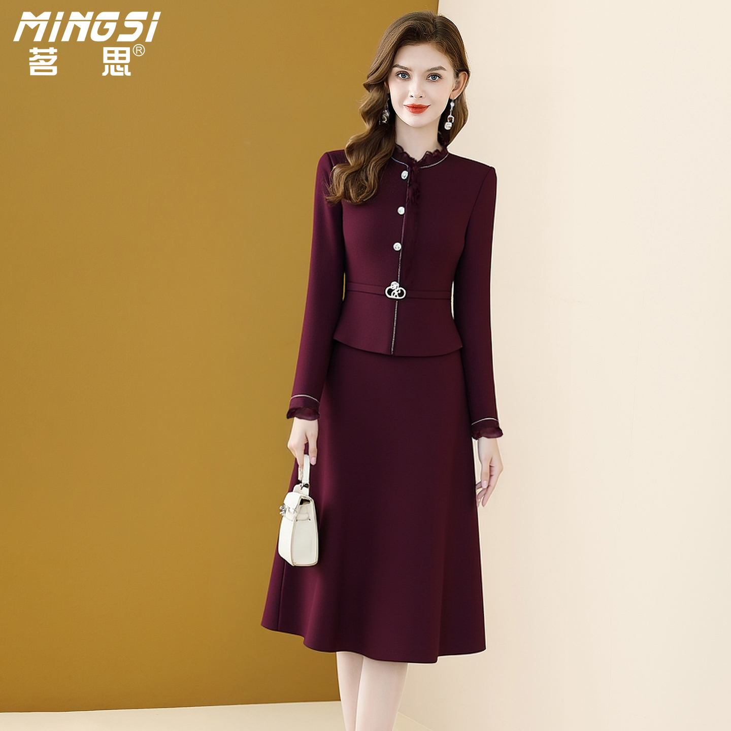 高级感气质职业通勤假两件连衣裙