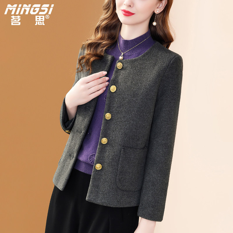 时尚秋冬气质百搭毛呢外套