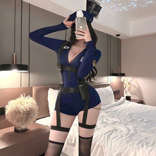 性感紧身显瘦纯欲教官制服连体衣