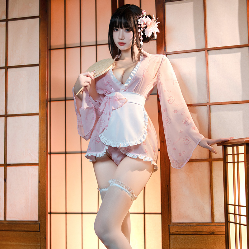 日系印花可爱和服性感睡衣