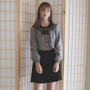 风琴鹿日系正统可爱甜美JK制服软妹刺绣长袖水手服短裙女学生校服