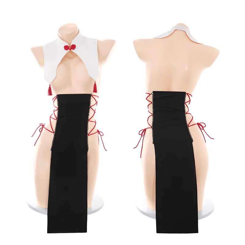 性感绑带开叉古风睡衣套装