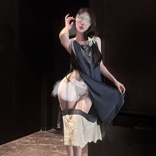 户外拉伸亮臀心机透视方便连衣裙女晨袍开叉大码野外任务约会裙新