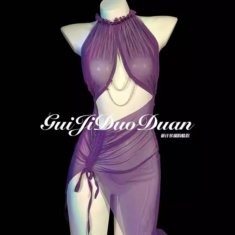 性感透视网纱镂空辣妹睡衣内衣