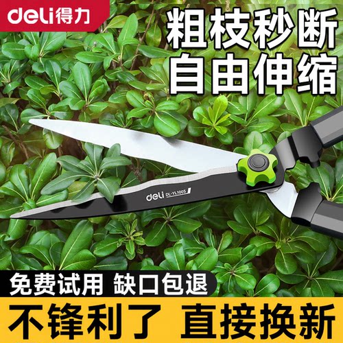 得力修枝剪专用大剪刀园林园艺整篱剪绿化修枝剪果树修花剪草工具